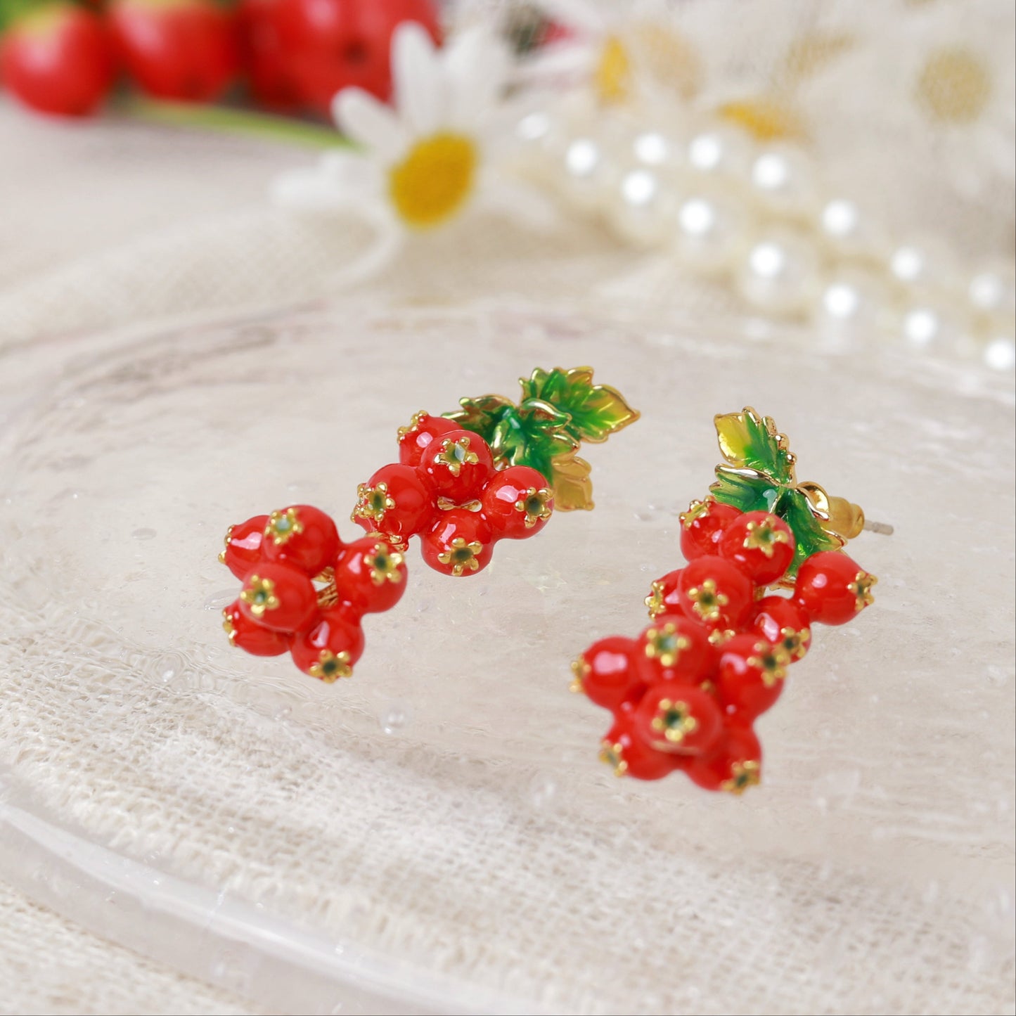 Ruby Hawthorn Cascade Earrings