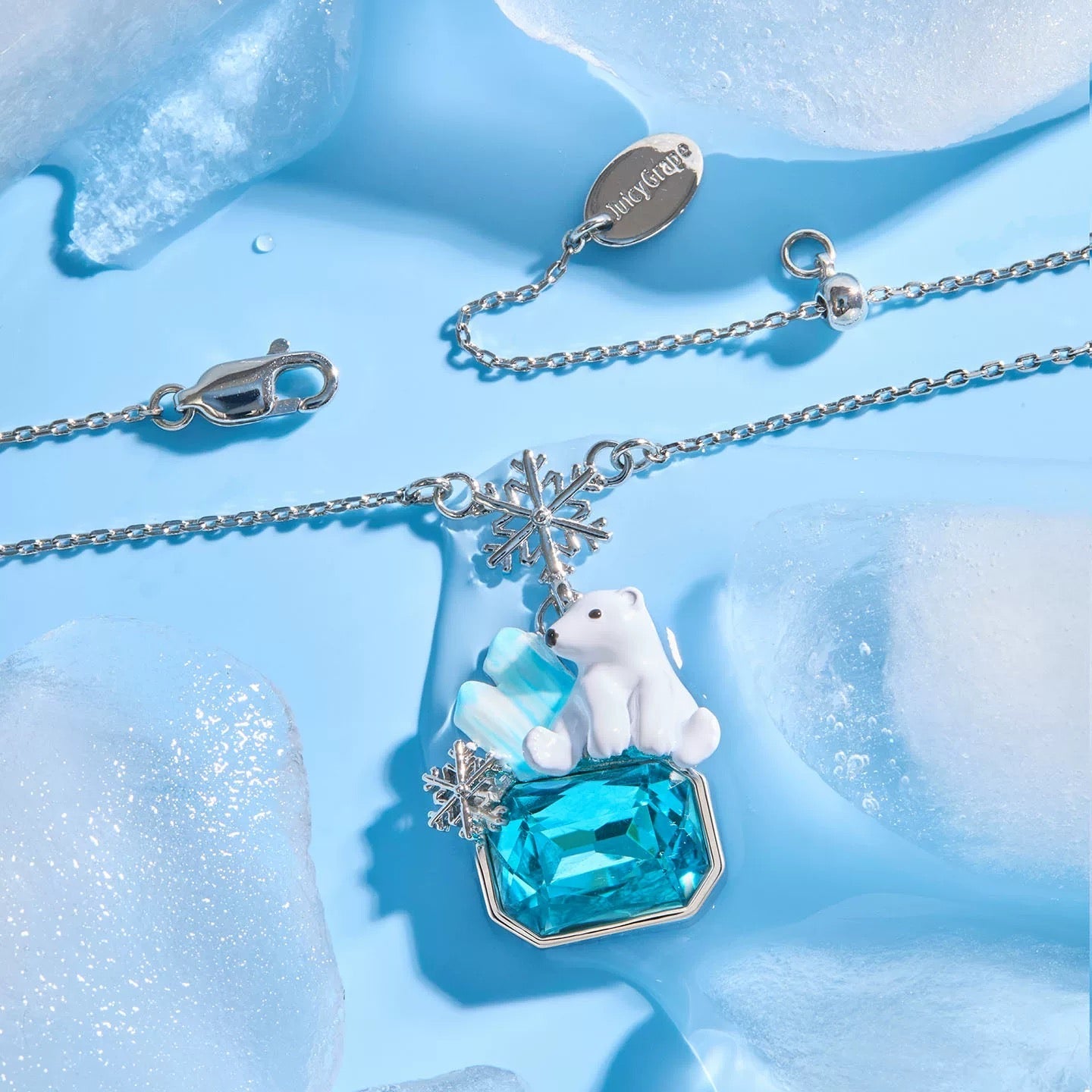 Polar Bear Ice Crystal Necklace