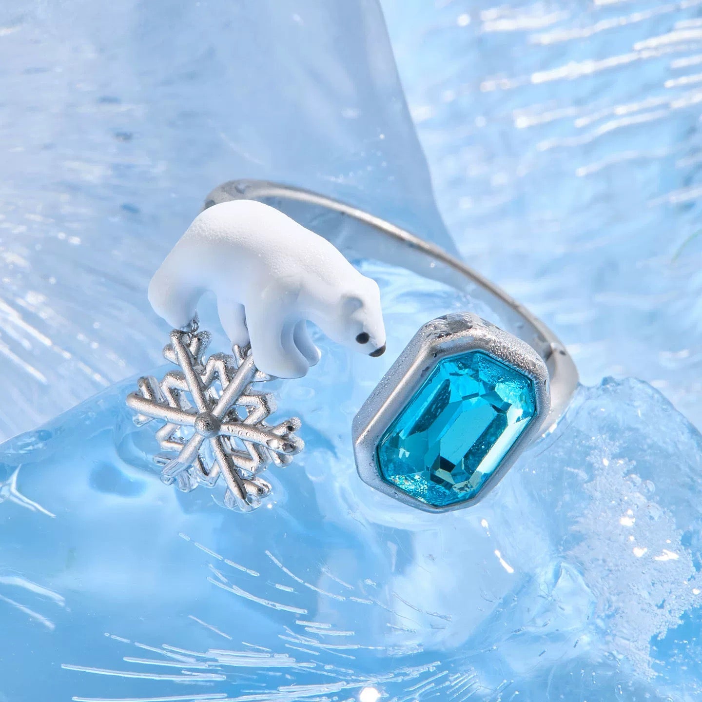 Polar Bear Snowflake Ring