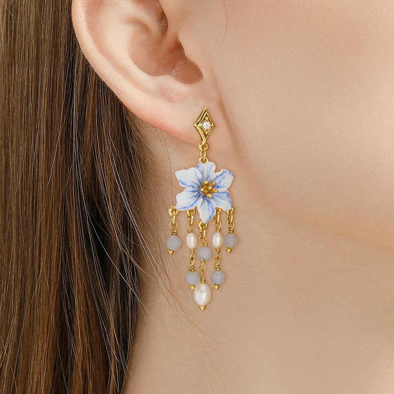 X-ed100501 青花瓷耳钉