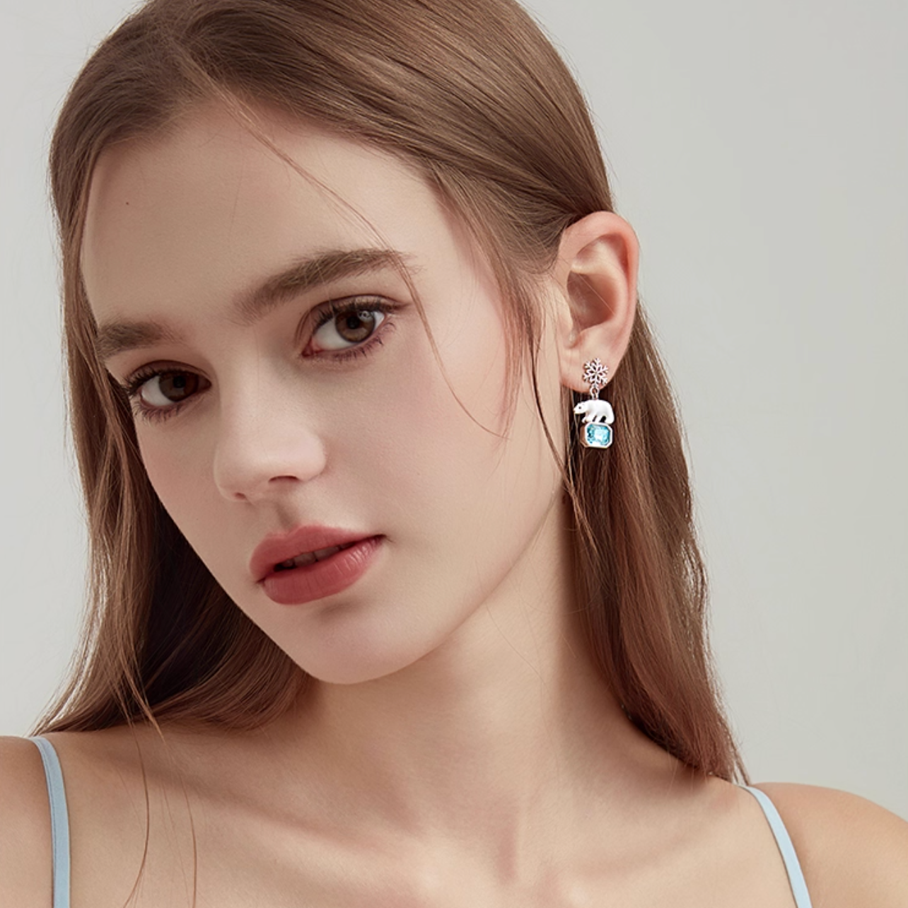 Polar Bear Snowflake Earrings