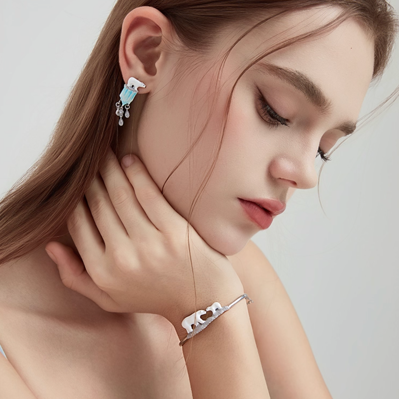 Polar Bear Frost Drop Earrings