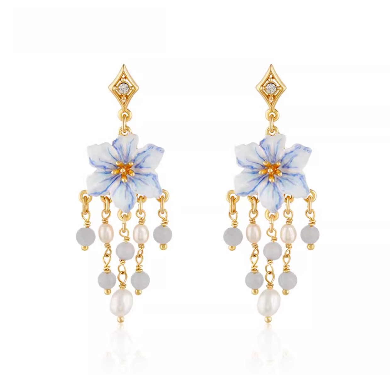 X-ed100501 青花瓷耳钉