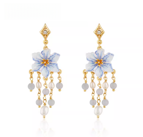 X-ed100501 青花瓷耳钉