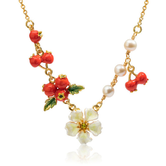 Hawthorn Blossom Charm Necklace