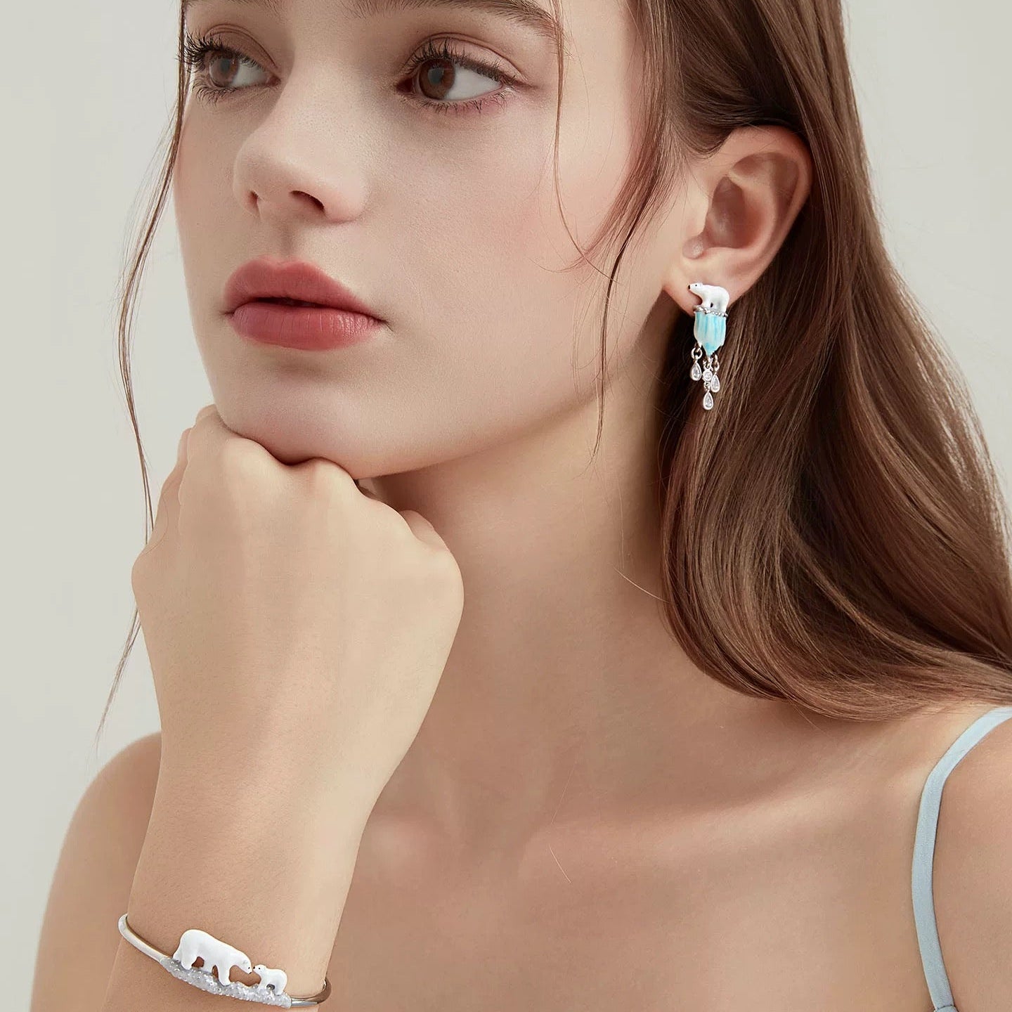 Polar Bear Frost Drop Earrings