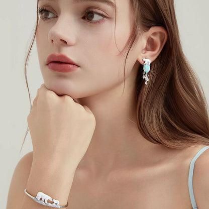 Polar Bear Frost Drop Earrings