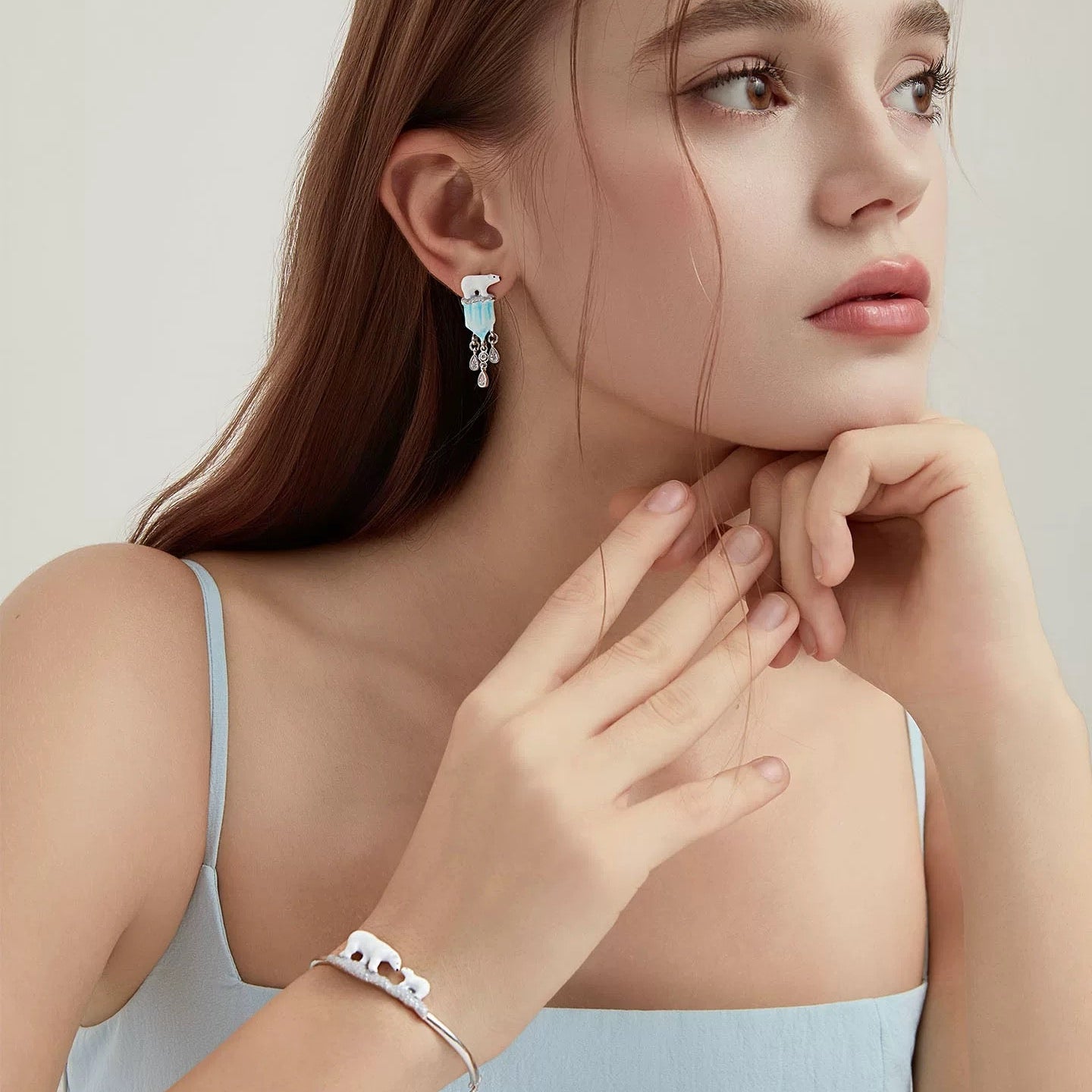 Polar Bear Frost Drop Earrings