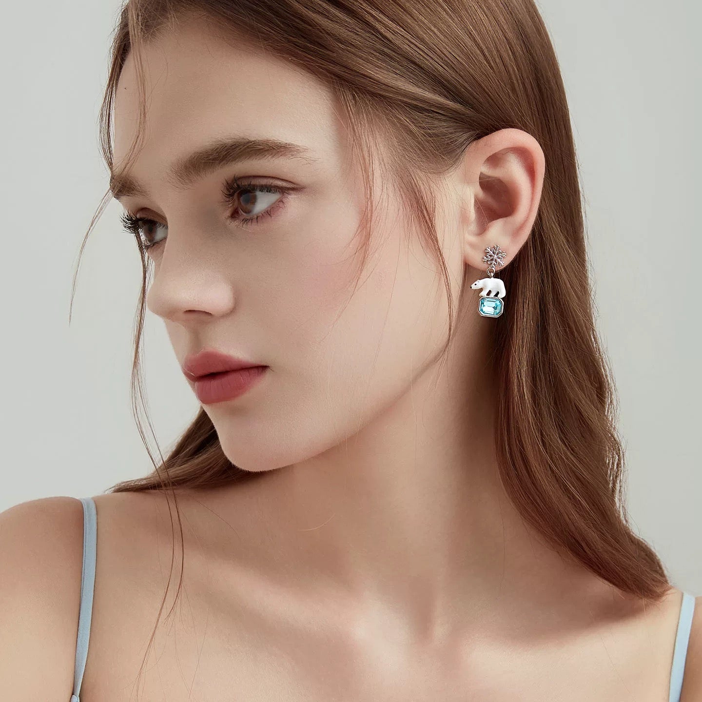 Polar Bear Snowflake Earrings