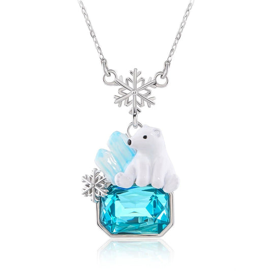 Polar Bear Ice Crystal Necklace