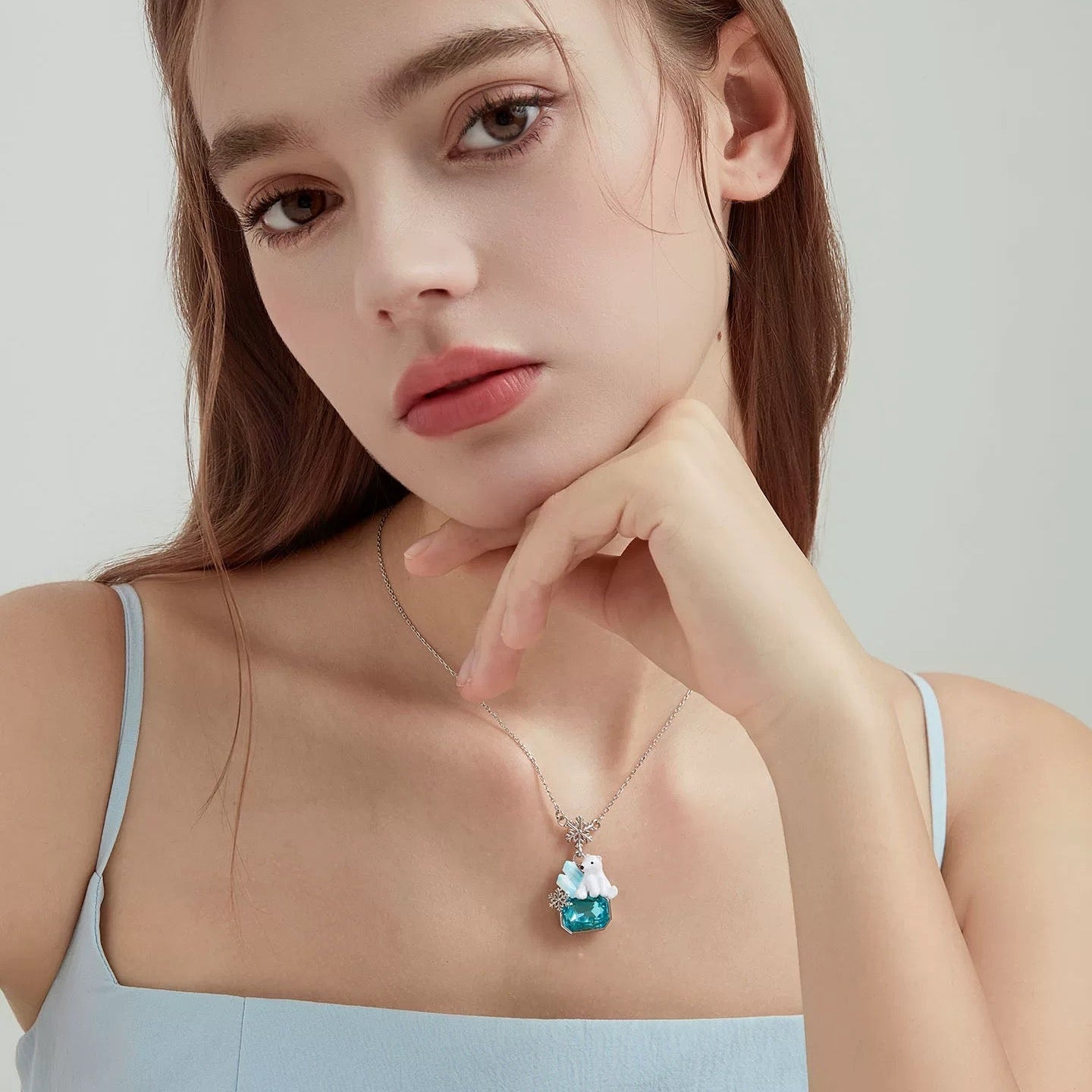 Polar Bear Ice Crystal Necklace
