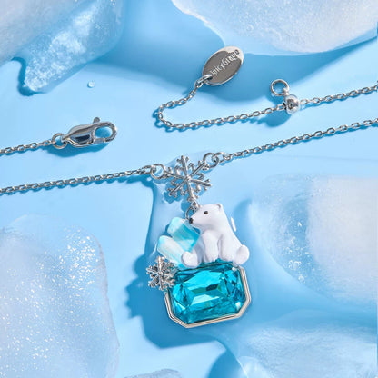 Polar Bear Ice Crystal Necklace