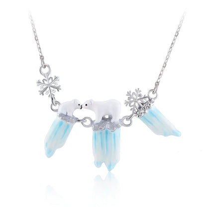 Polar Bear Family Necklace