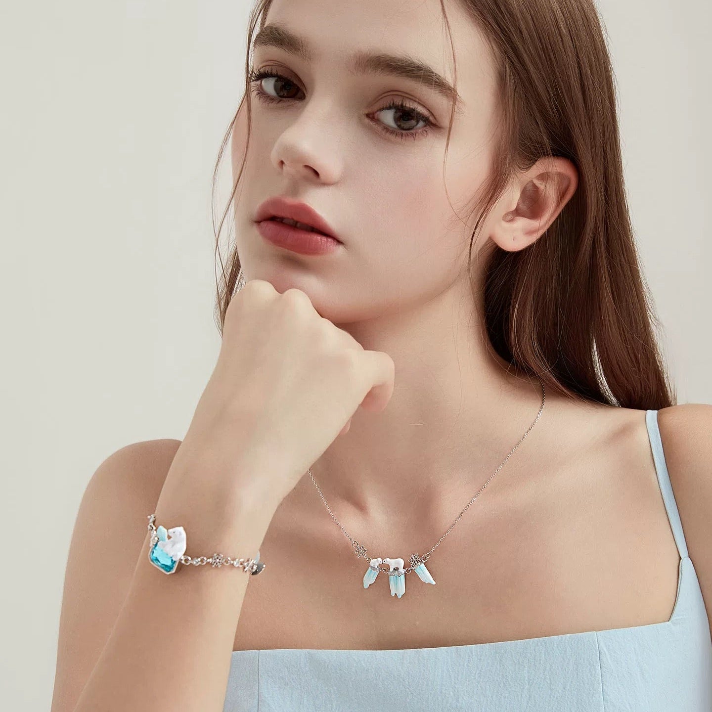 Polar Bear Family Necklace