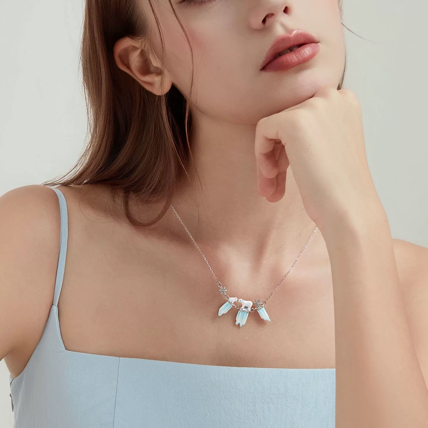 Polar Bear Family Necklace