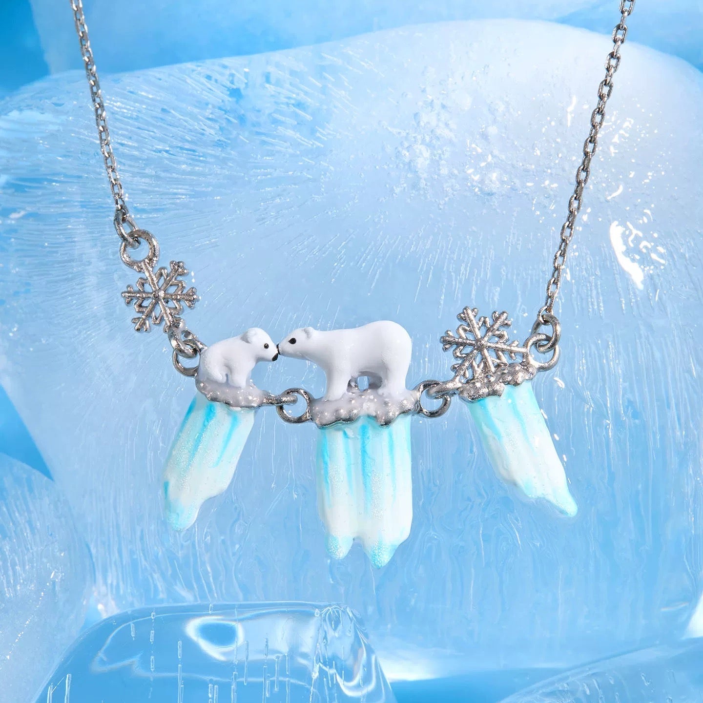 Polar Bear Family Necklace
