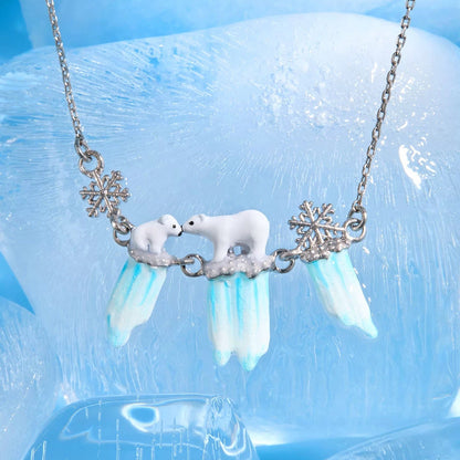 Polar Bear Family Necklace