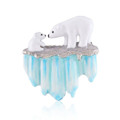 Polar Bear Family Brooch