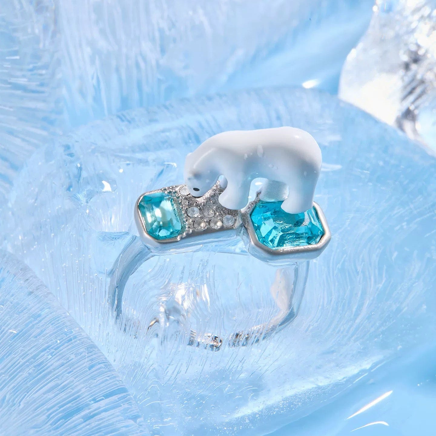 Polar Bear Ice Gem Ring