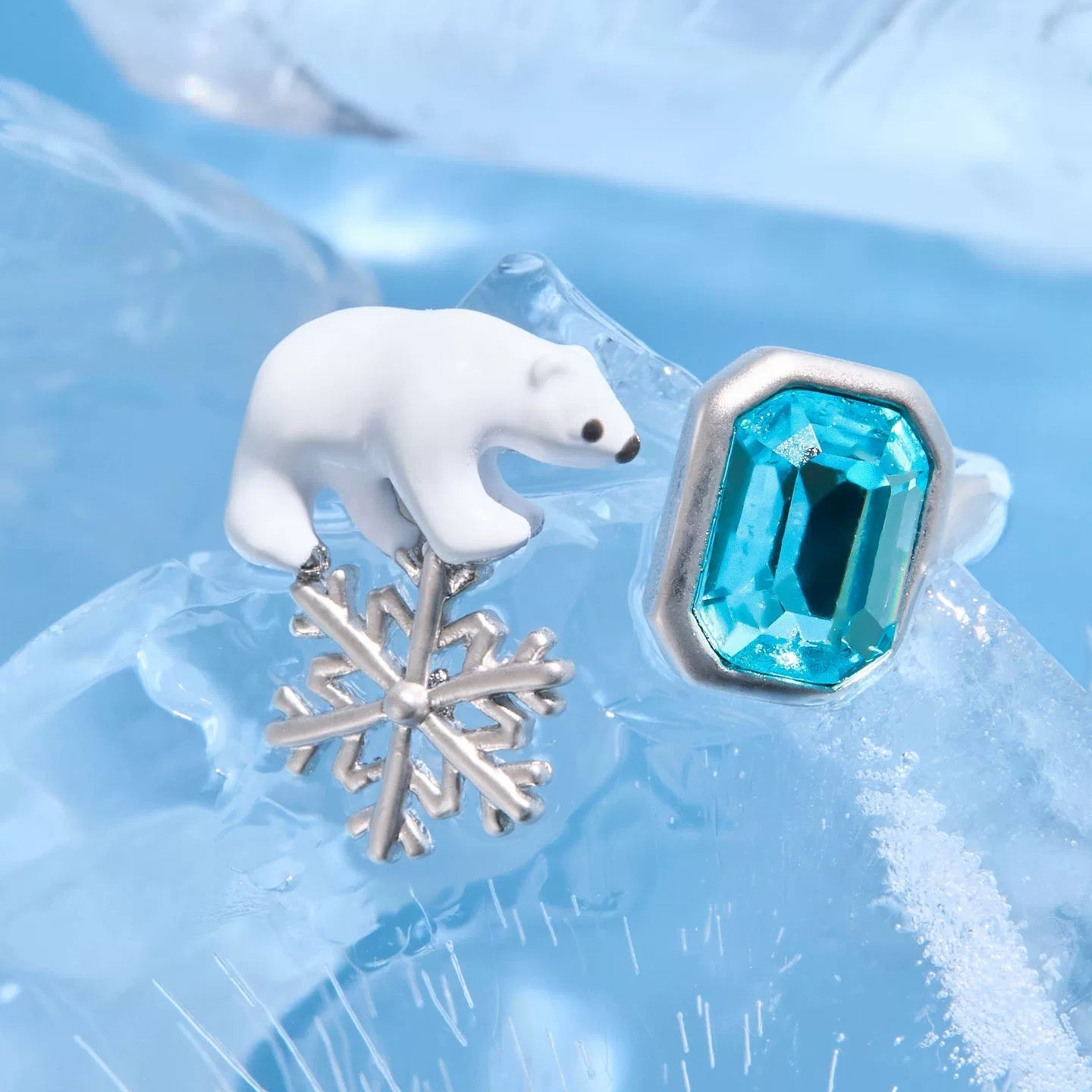 Polar Bear Snowflake Ring