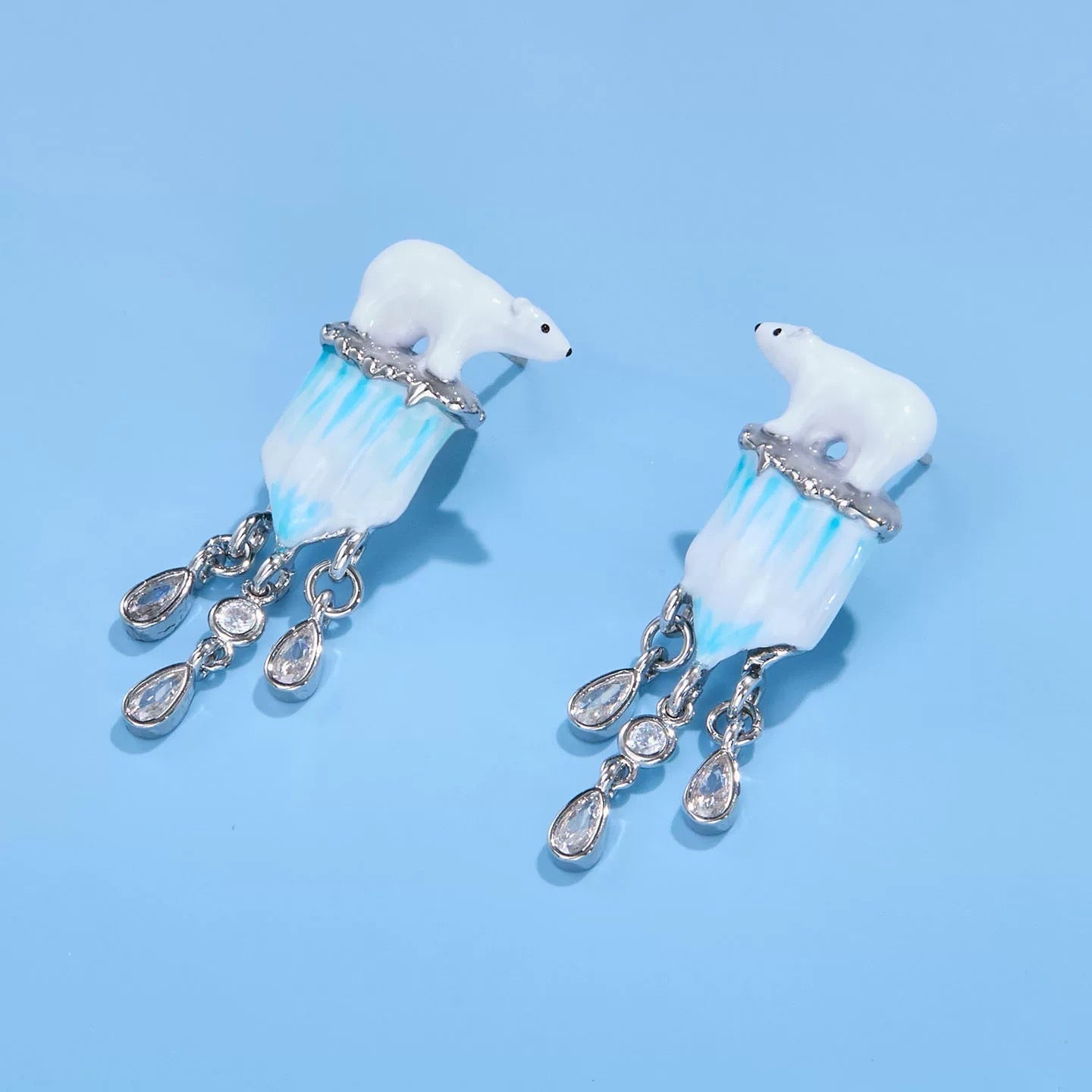 Polar Bear Frost Drop Earrings