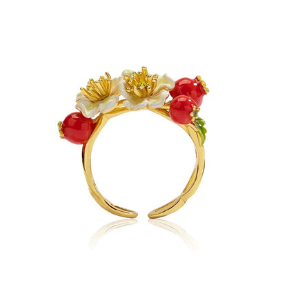Sweet Hawthorn Enamel Ring