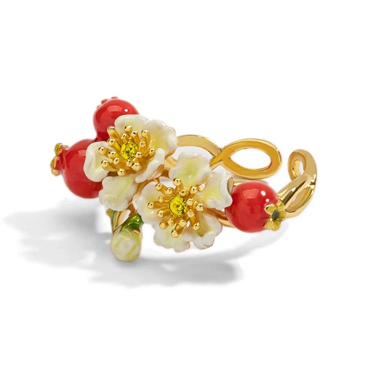 Sweet Hawthorn Enamel Ring