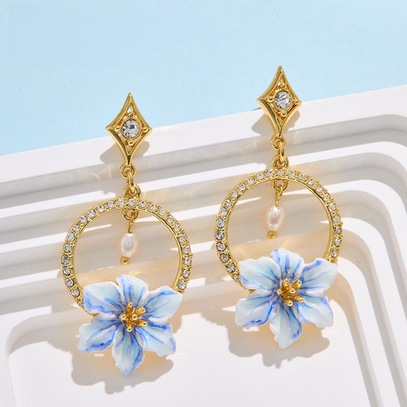 X-ed100401 青花瓷 耳钉