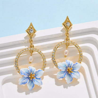 X-ed100401 青花瓷 耳钉