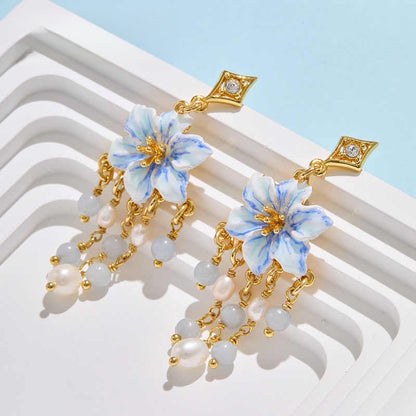 X-ed100501 青花瓷耳钉