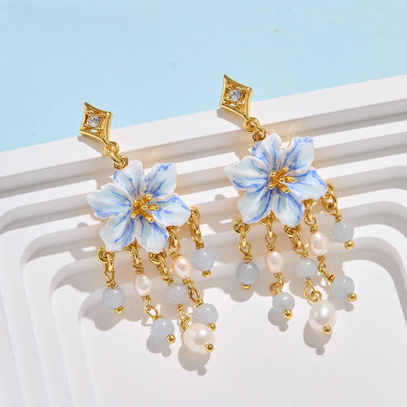 X-ed100501 青花瓷耳钉