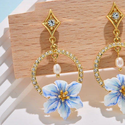 X-ed100401 青花瓷 耳钉