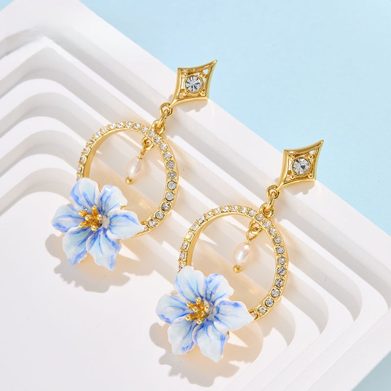 X-ed100401 青花瓷 耳钉