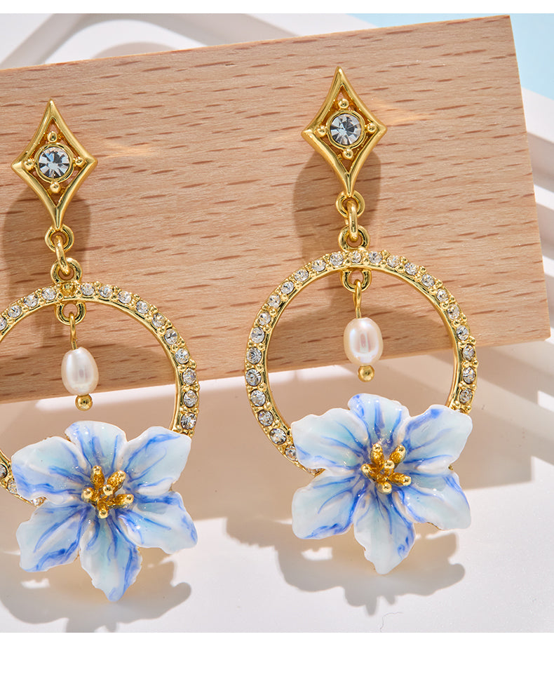 X-ed100401 青花瓷 耳钉